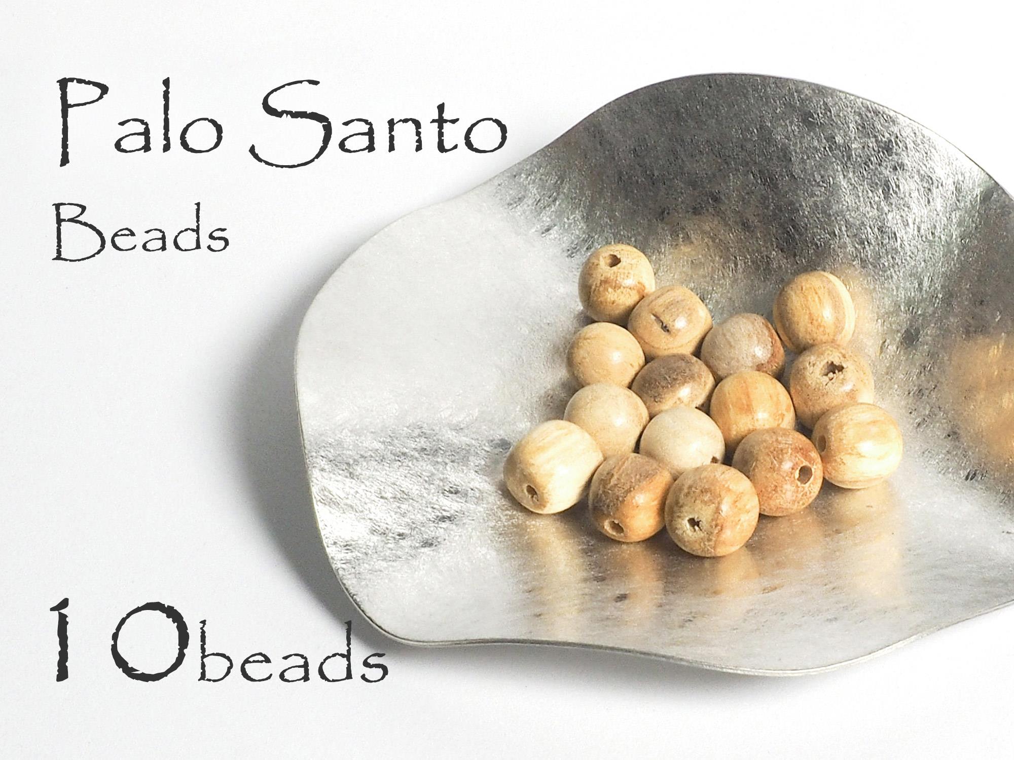 10粒売り エクアドル産 パロサントビーズ 約9mm-10mm 聖なる樹 ホーリーツリー セイクリッドウッド 古代インカ帝国の魔除け