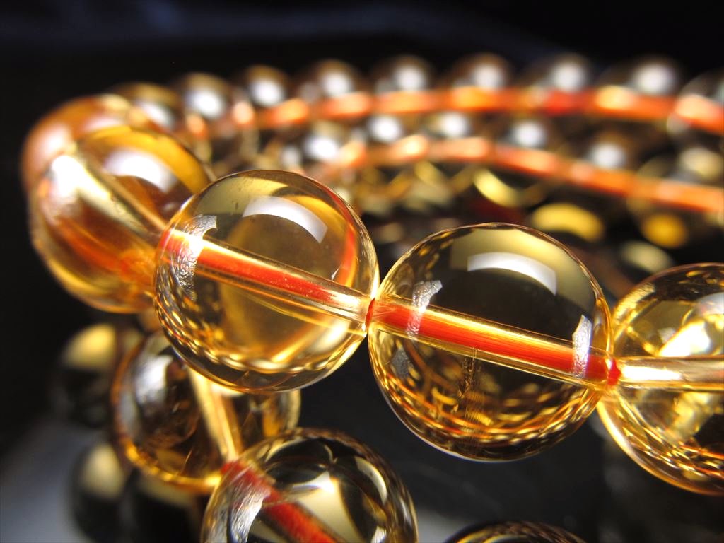 5A 宝石質 シトリン ブレスレット 7.5mm-8mm×24珠前後 幸運の石 ブラジル産