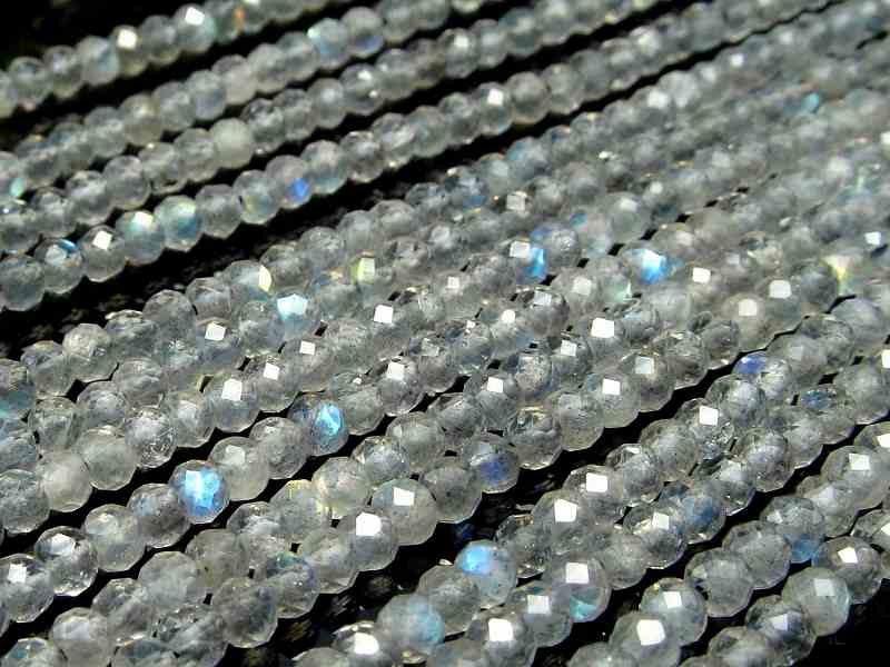 極小サイズ ラブラドライト ボタンカット 約3mm-3.5mm 一連 約38-40cm 透明感抜群 パワーストーン 天然石