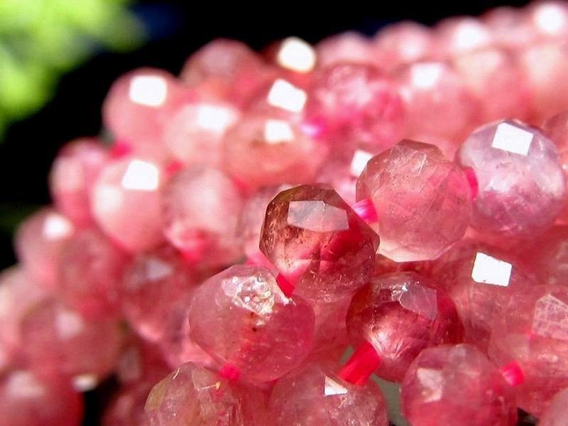 極小サイズ ピンクトルマリン ボタンカット 連 約3mm 一連 約38-40cm 透明感抜群 パワーストーン 天然石