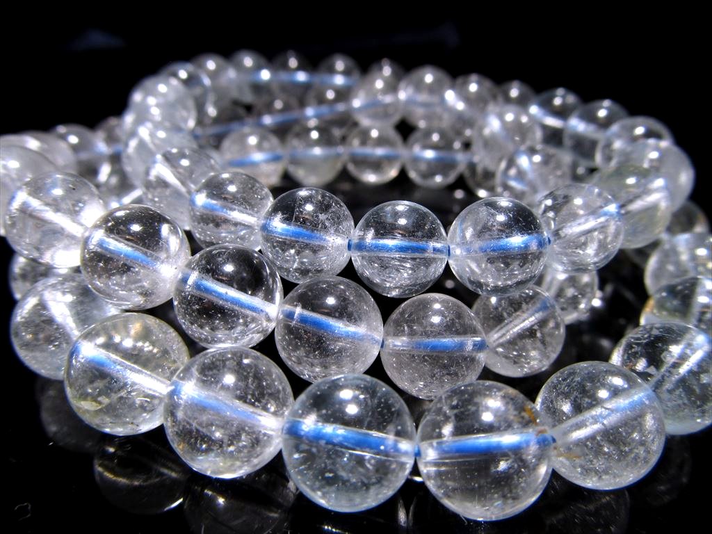 AA+ ナチュラルトパーズ ブレスレット 7.5mm-8mm×24珠前後 儚げな藍白 11月の誕生石 ナミビア産