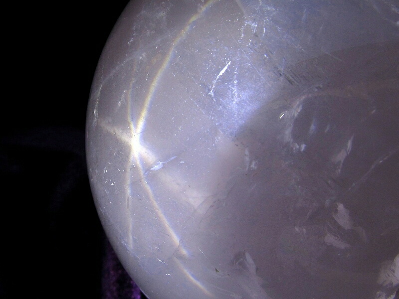 くっきり六条スター入り 特大サイズ ローズクォーツ 丸玉 台座付 直径約123mm 重さ2592g 天然石 パワーストーン 愛とやさしさの象徴 つやつやピンク 一点もの