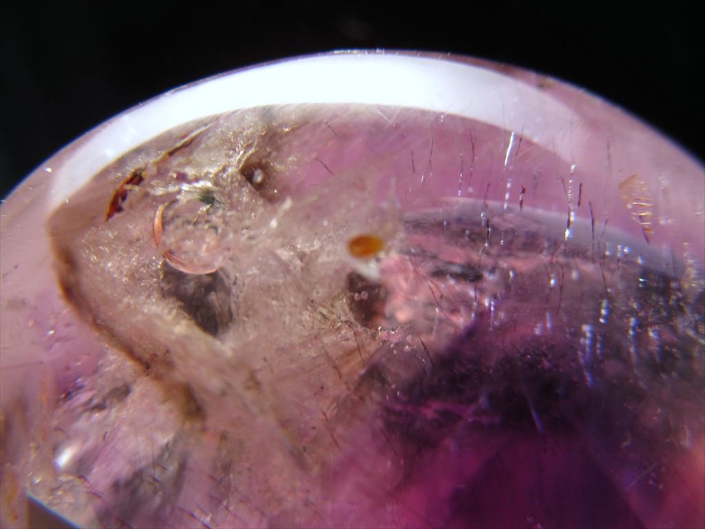 水入り アメジストエレスチャル タンブル 最大幅約40.4mm 黒幻影 極上バイカラー 古代の水を封入した水晶 ブラジル産 パワーストーン 天然石