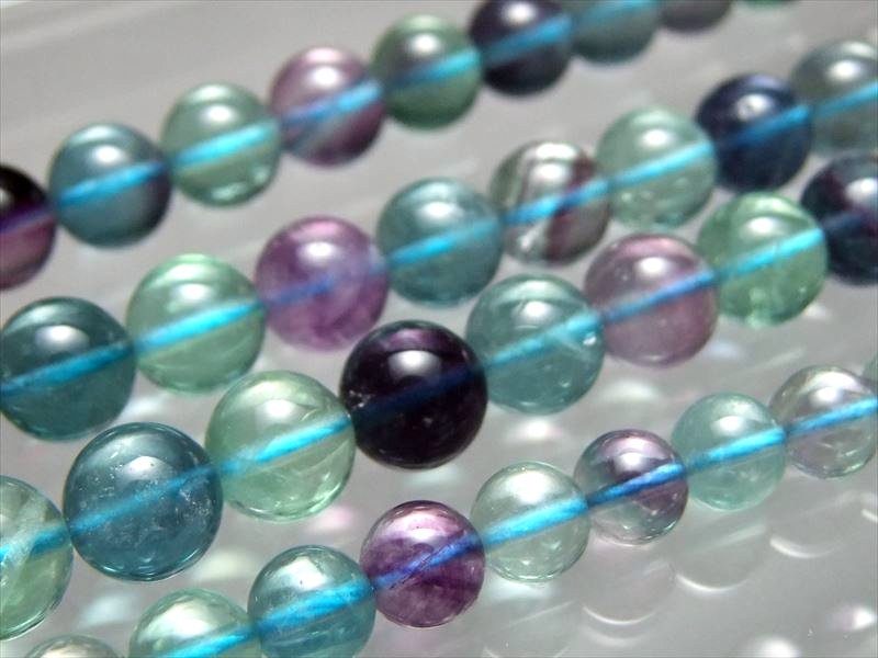激安宣言 AA 約4mm珠 フローライト 蛍石 一連 約37-39cm ブラジル産 geki rn-s パワーストーン 天然石