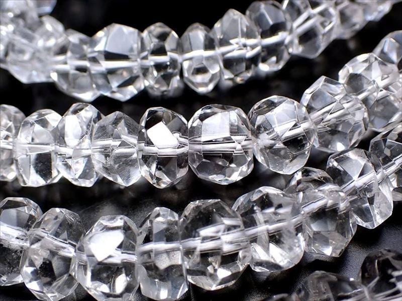 5A 宝石質 天然水晶 不定形ボタンキラキラカット 一連約38-40cm 幅約8mm-10mm珠 最高級 極上 クリスタル ブラジル産