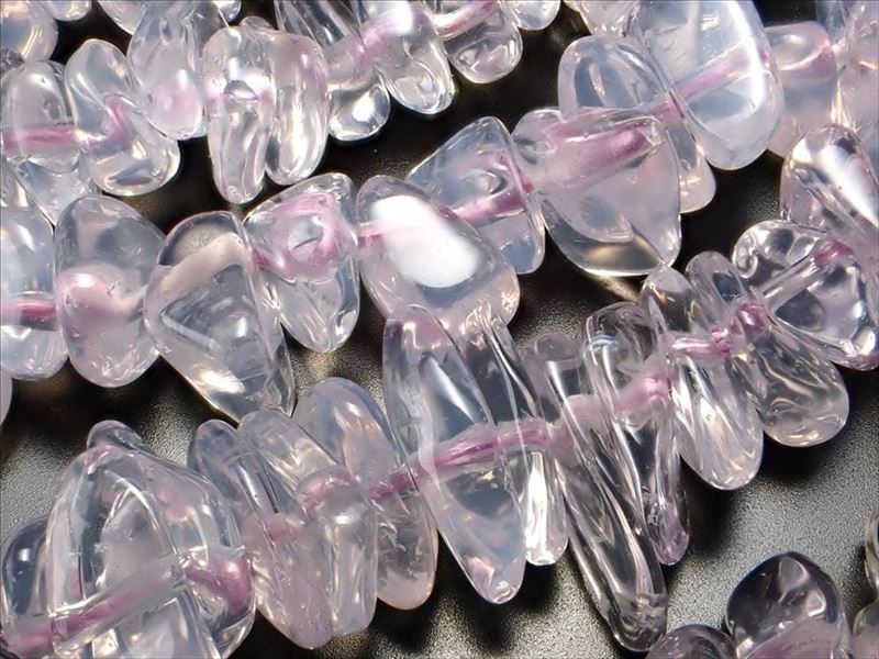 幅約6mm-10mm ムーンライトアメジスト さざれ連 一連 約38-40cm スコロライト ピンクパープル 淡く儚い幻想的なパステルカラー ブラジル産