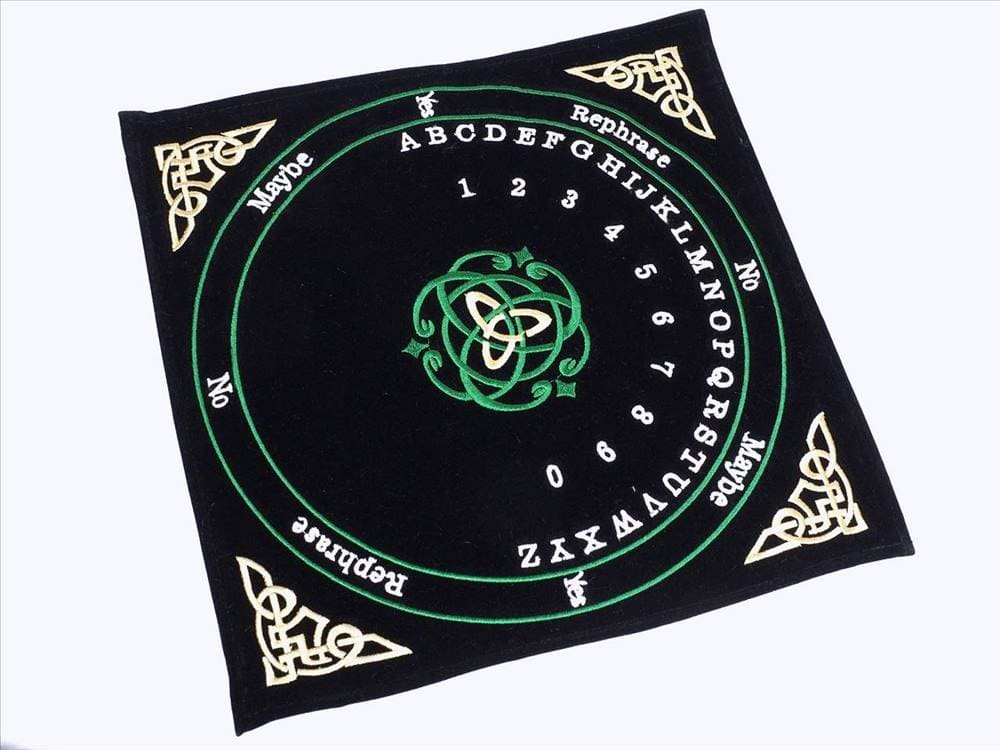 ダウジングチャート 刺繍 ペンデュラムマット 30.5cm×30.5cm 迷ったときの道しるべ 丁寧な繊細刺繍 ベルベット素材 コットン100%使用 パワーストーン 天然石