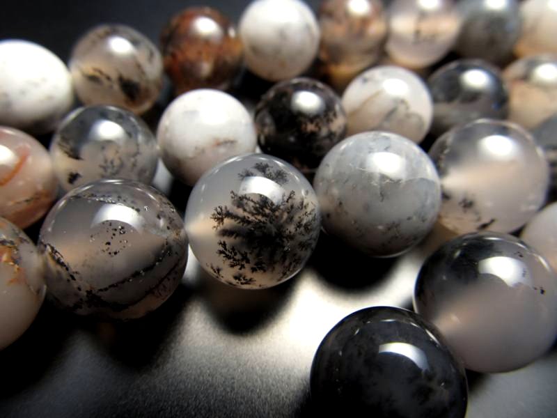 6mm珠 テンドリックアゲート 一連 約38-40cm ラウンド デンドリティックアゲート ビーズ 連売り パワーストーン ハンドメイド ブラジル産 パワーストーン