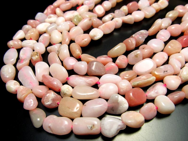 ピンクオパール タンブル 粒サイズ約5-10mm 連 一連 約38-40cm 可愛いピンク お買い得タンブル連 パワーストーン 天然石
