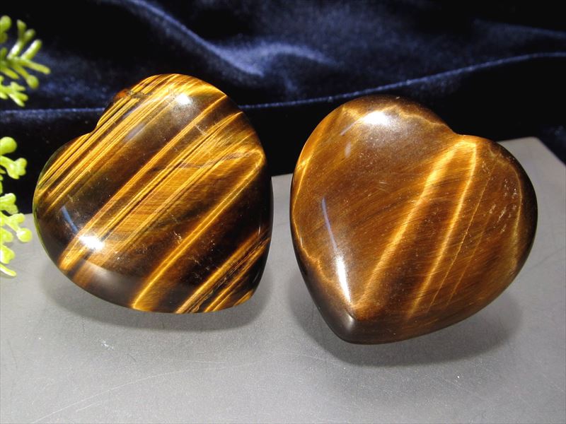 1個売り タイガーアイ ハート タンブル 幅約30mm くっきりシラー効果 お金がたまる石 虎目石 パワーストーン 天然石
