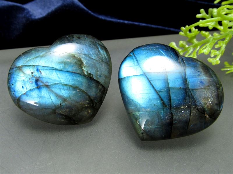 4A ラブラドライト ハート型 タンブル 重さ 約15g-20g 1個売り ブルーシラー レインボーシラー ゴールドシラー マダガスカル産 パワーストーン 天然石