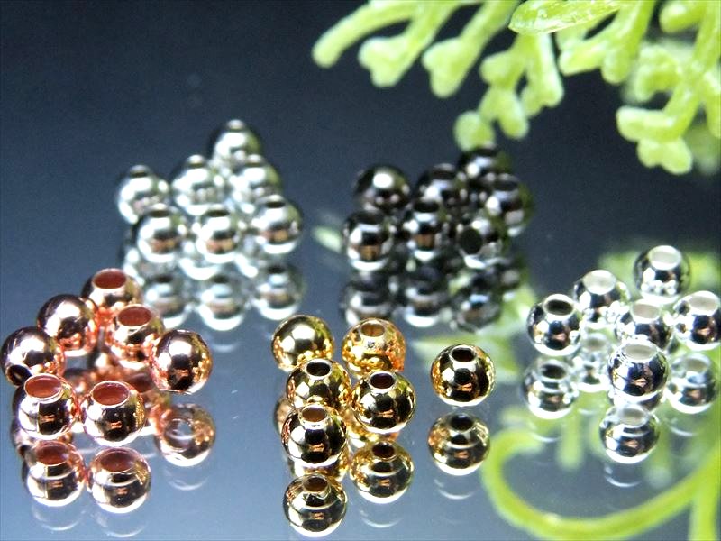 メタルパーツ 飾り玉 外径約3mm 1袋約2g 約40個前後入り 激安 選べる5カラー 留め玉 丸金具 ピアスやエンドパーツ飾りに マクラメ編みの飾り玉 ハンドメイド