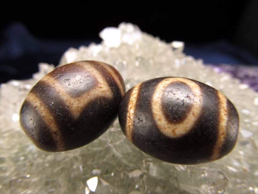 最高級 至純黒朱砂馬蹄痕 天地天珠 てんちてんじゅ 全長約20mm前後 1個売り 男女和合・百福千祥・人間関係好転 ころんと可愛いミニ天珠 パワーストーン 天然石