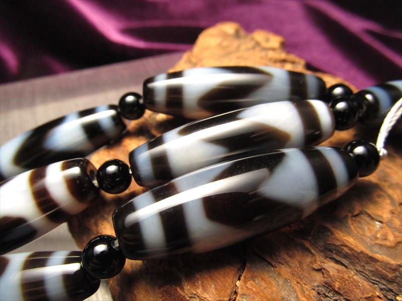 虎牙天珠 連 天珠サイズ約37mm 一連5個付き ギャンブル必勝・強運獲得・競争勝利 お買い得 天珠連販売