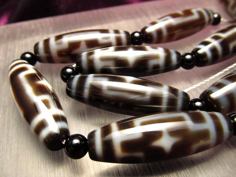 平安十字佛天珠 連 天珠サイズ約38mm 一連5個付き 厄災除去・無病息災・家庭円満 お買い得 天珠連販売