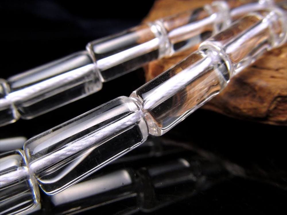 天然水晶 チューブ型 連 縦約14mm-16.5mm×幅約8mm 長さ約38-40cm 純粋と浄化を象徴する万能ストーン クリスタル ブラジル産