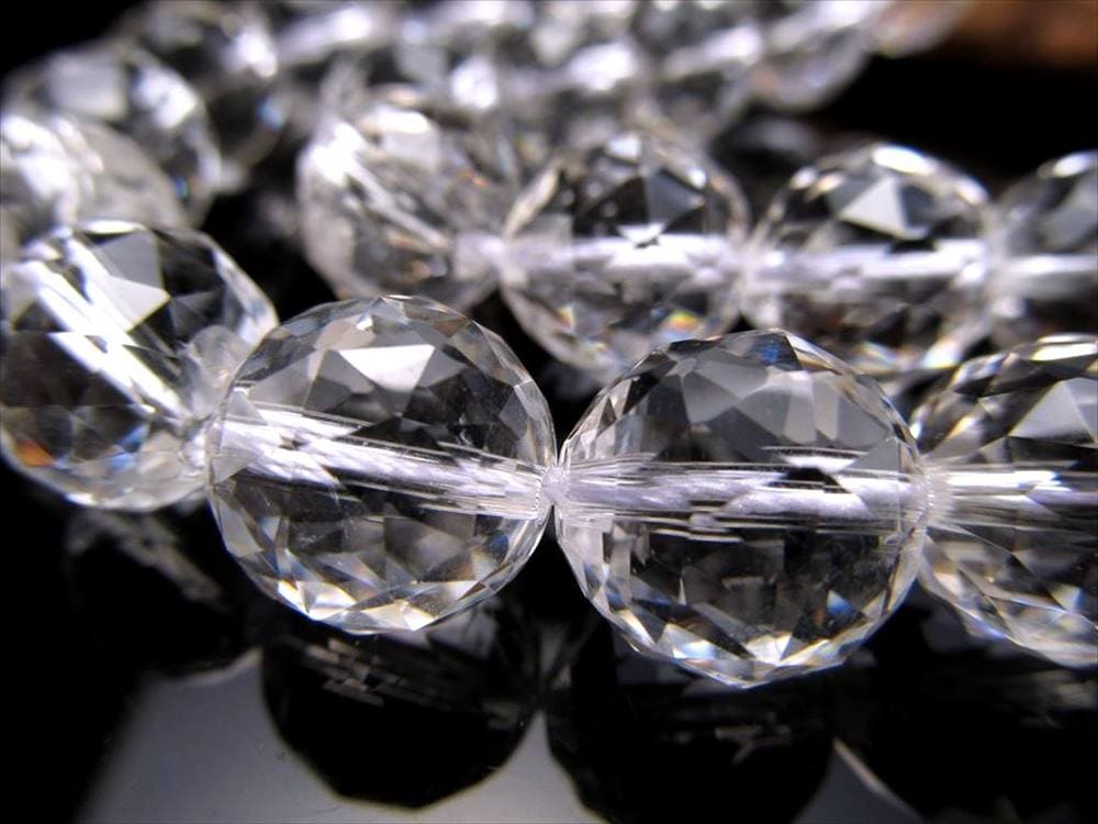 約8mm 天然水晶 プリズムボールカット 連 長さ約38-40cm 純粋と浄化を象徴する万能ストーン クリスタル ブラジル産