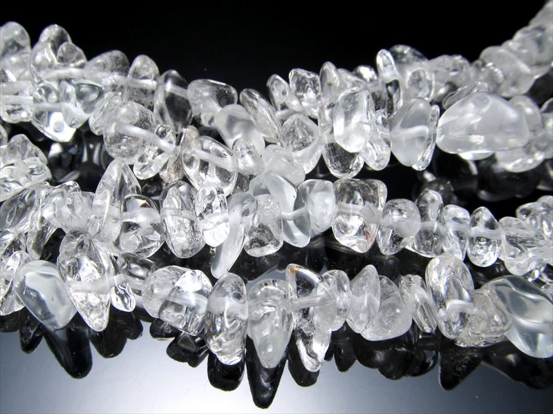 激安宣言 透明 美品 サイズ約5mm-10mm 天然水晶 さざれ連 長さ約75-80cm ブラジル産 geki rn-s