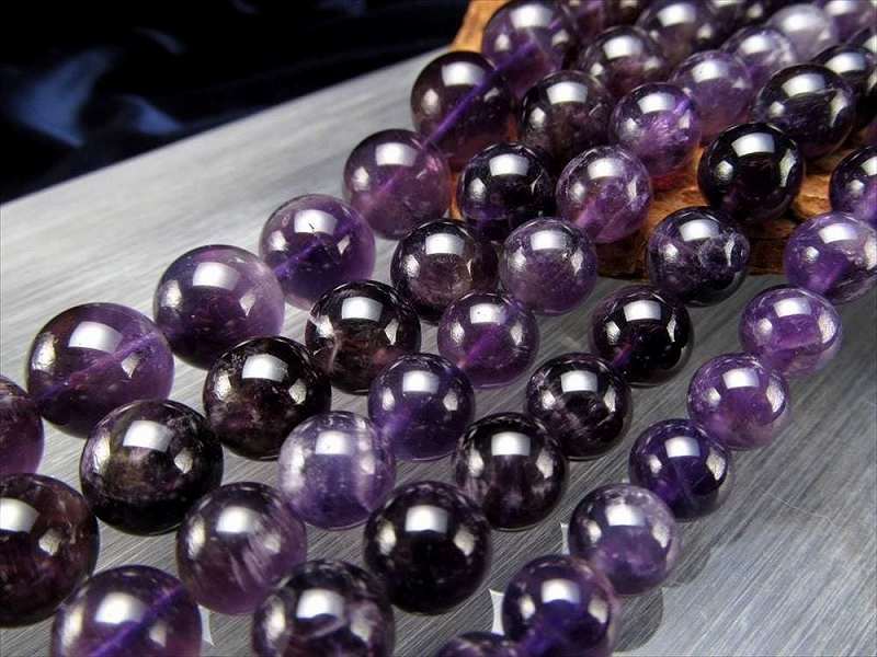 激安宣言 約6mm珠 濃アメジスト 一連 約37-39cm 2月の誕生石 ブラジル産 geki rn-s パワーストーン 天然石