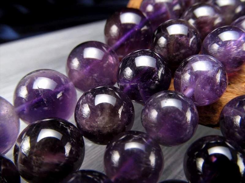 激安宣言 約12mm珠 濃アメジスト 一連 約37-39cm 2月の誕生石 ブラジル産 geki rn-s パワーストーン 天然石