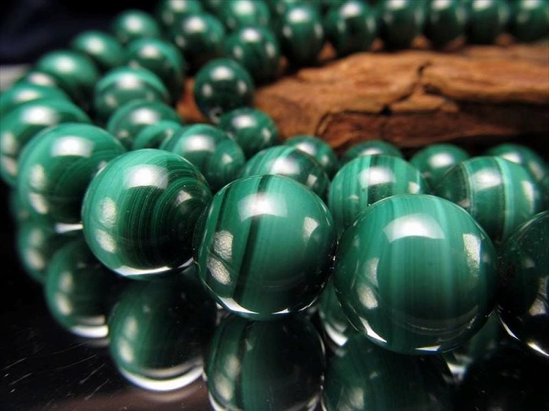 激安宣言 AA 約10mm珠 マラカイト 孔雀石 一連 約37-39cm コンゴ産 geki rn-s パワーストーン 天然石