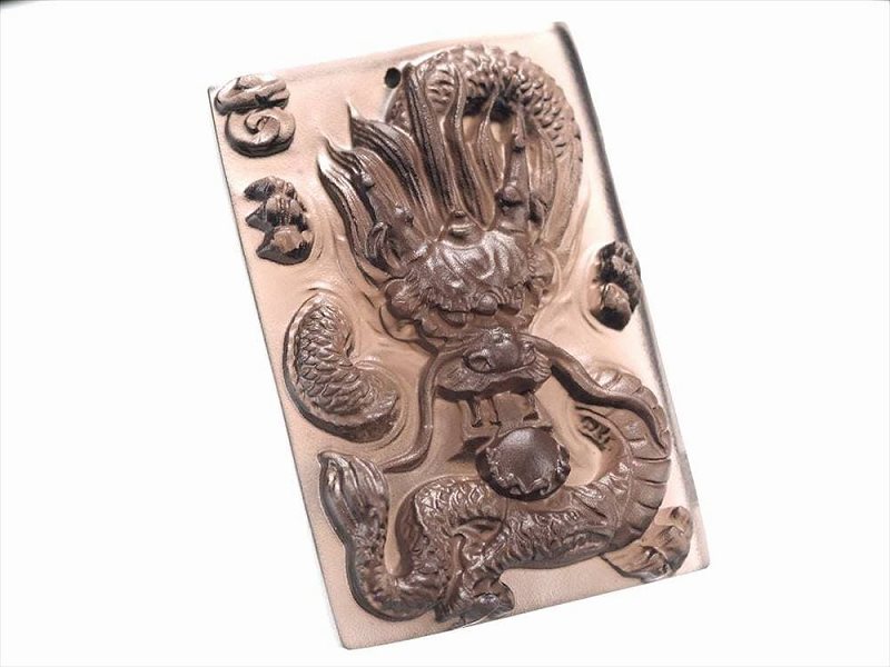 激安宣言 龍 龍珠 フロストタイプ 透明オブシディアン 黒曜石 龍と龍珠彫り カービングプレート 縦約55mm前後 浄化・魔除け お守りとしても メキシコ産