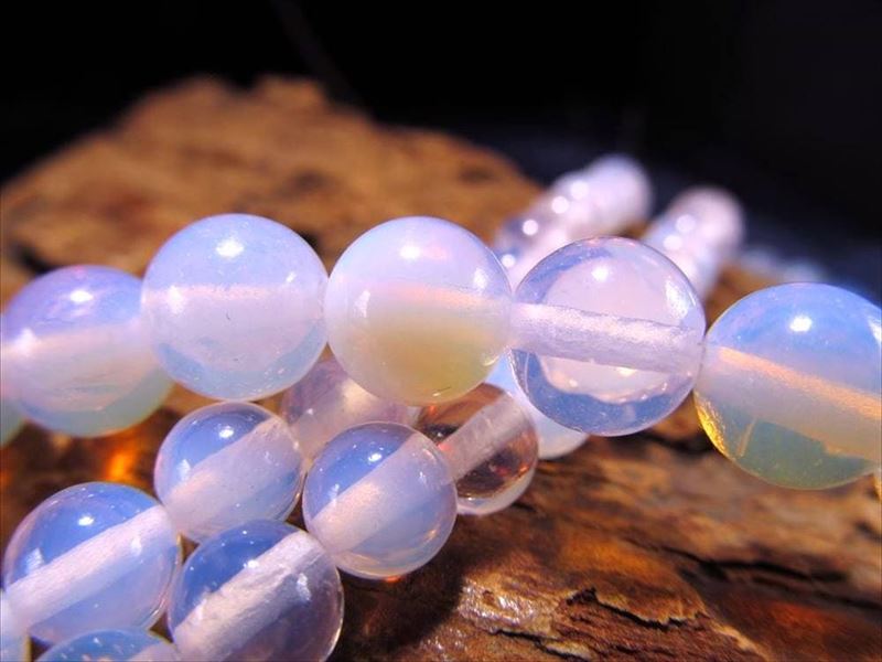 6mm珠 シンセティックオパール オパライト ピンクタイプ 一連 約34cm-36cm ホワイトタイプ 神秘的な輝き パワーストーン 天然石