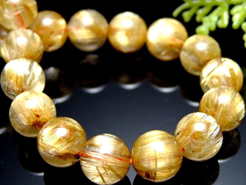 キャッツアイ効果あり S級 キャッツアイ ゴールドルチルクォーツ ブレスレット 9mm-9.5mm×21珠 ギラギラゴールド 一点もの ブラジル産 bl- パワーストーン