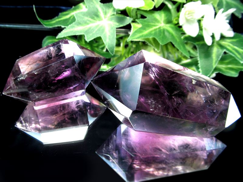 5A 超透明 アメジスト ダブルポイント (双剣) 重さ40g-50g 1個売り 紫水晶 美麗パープル 愛の守護石 2月の誕生石 ブラジル産