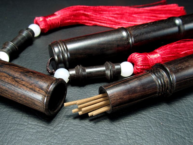 紫檀木のお香立て お香ボックス 竹デザイン禅シリーズEタイプ 黒檀竹節 パワーストーン 天然石