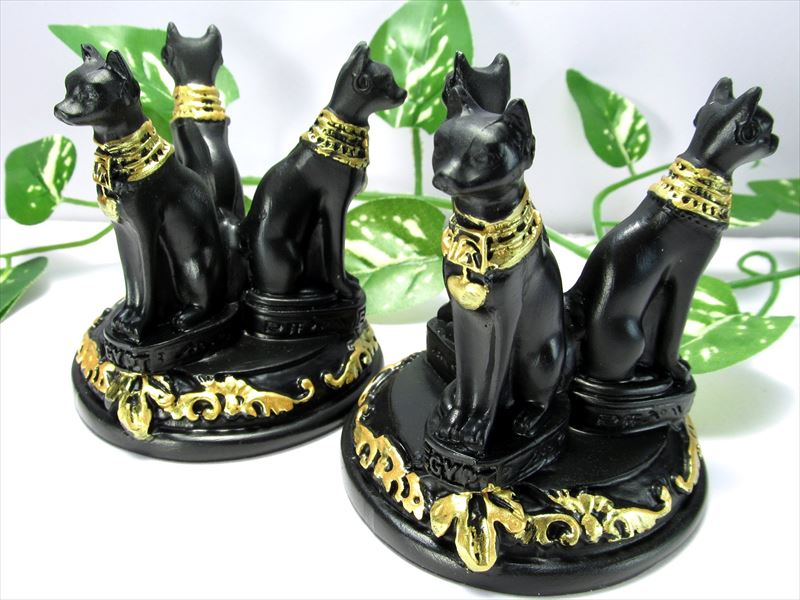 バステト神 天然石丸玉用台座 高さ約70mm 1個売り インテリア雑貨 オブジェ置物 丸玉台座 猫の神様 伝染病や悪霊への守護 inmy パワーストーン 天然石