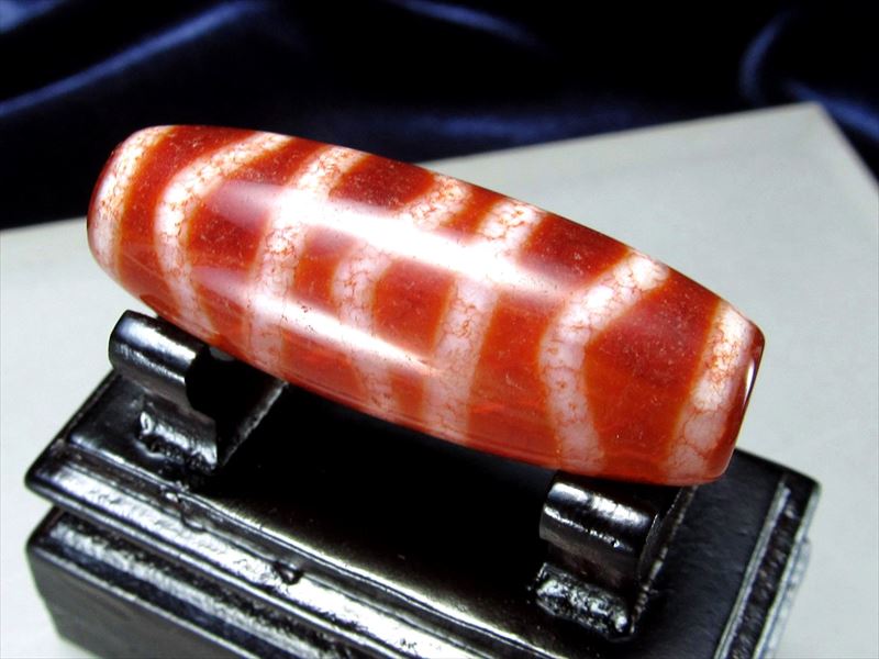 水紋天珠紅朱砂龍紋天珠 約39mm-40mm 1個売り チベット発祥の厄除け・開運お守り 水紋天珠 すいもんてんじゅ パワーストーン 天然石