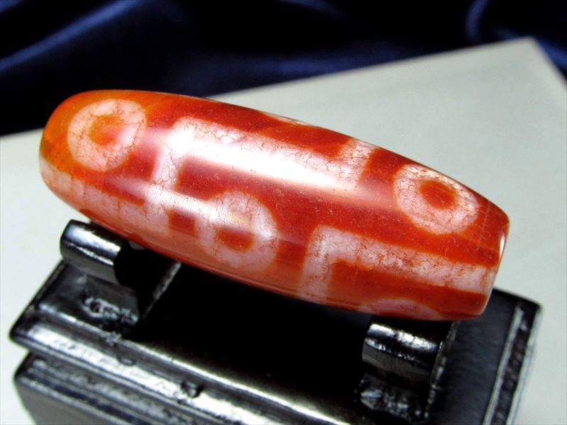 九眼天珠紅朱砂龍紋天珠 約39mm-40mm 1個売り チベット発祥の厄除け・開運お守り 九眼天珠 くがんてんじゅ パワーストーン 天然石