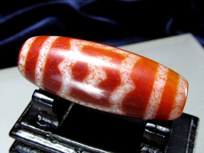 大鵬鳥天珠紅朱砂龍紋天珠 約29mm-30mm 1個売り チベット発祥の厄除け・開運お守り 大鵬鳥天珠 たいほうちょうてんじゅ パワーストーン 天然石