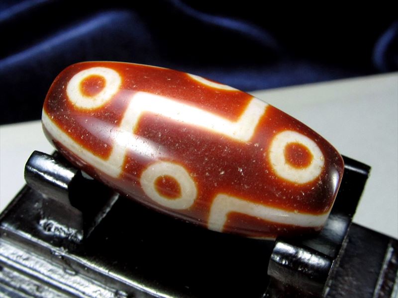 九眼天珠紅朱砂龍紋天珠 ミニサイズ 約31mm-32mm 1個売り チベット発祥の厄除け・開運お守り 九眼天珠 くがんてんじゅ パワーストーン 天然石