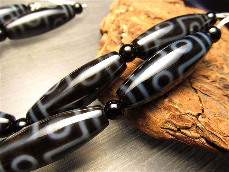 六眼天珠 ろくがんてんじゅ 連 天珠サイズ約37mm 一連5個付き 厄除け・健康・精神安定をもたらす お買い得 天珠連販売