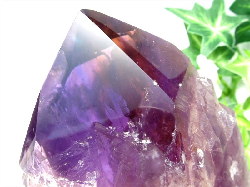 虹入り アメトリン ポイント原石 高さ70mm 重さ484g 美麗パープル&イエロー 透明感有り 自分自身の能力を引き出す石 バイカラー 紫黄水晶 ボリビア産 ngt