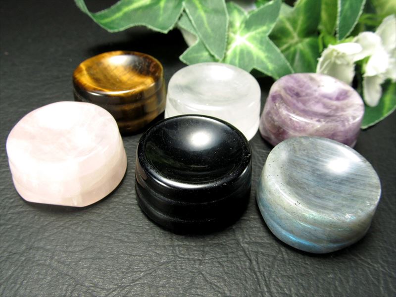 選べる6種 ミニサイズ 天然石 丸玉用台座 1個売り 幅約27mm前後 天然水晶 オブシディアン ラブラドライト アメジスト タイガーアイ ローズクォーツ