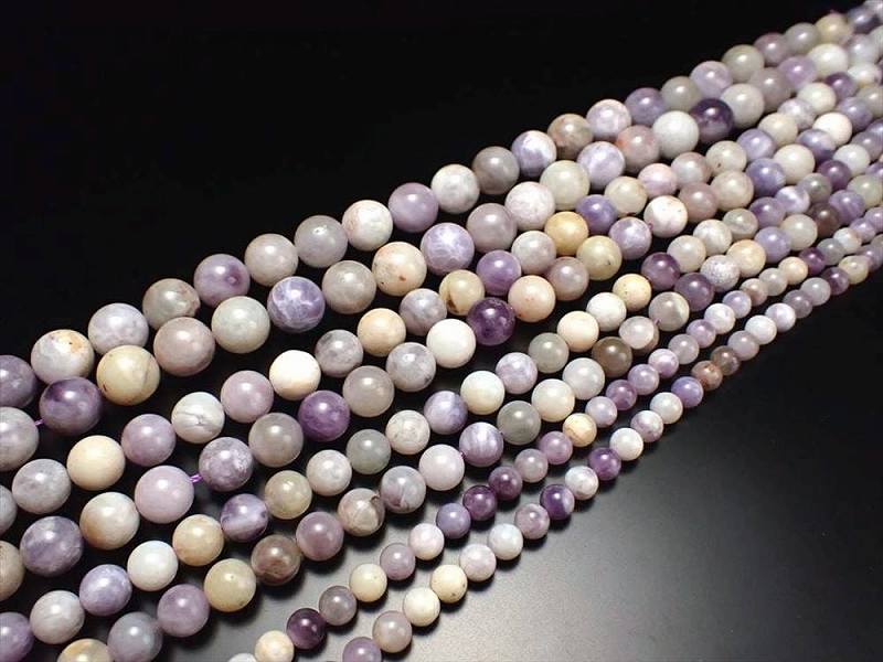 激安宣言 約6mm珠 ティファニーストーン 一連 約37-39cm 滅多に入荷しない希少 淡いパープルの美しい天然石 アメリカ ユタ州産 geki-sak パワーストーン