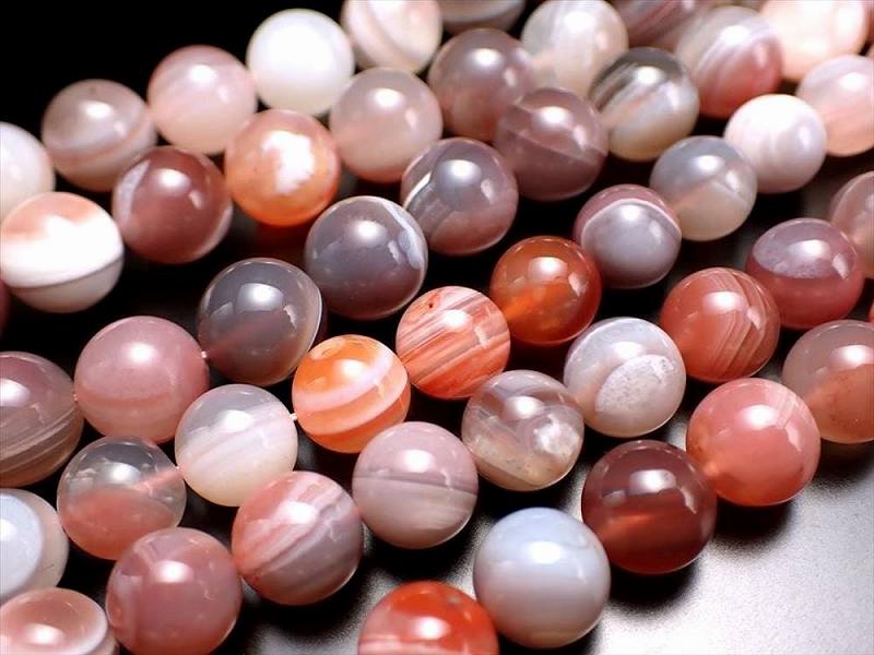 激安宣言 約12mm珠 MIXアゲート 一連 約37-39cm 天眼&ボツワナMIX 美しい縞模様 心の豊かさをもたらす石 ブラジル産 geki-sak パワーストーン 天然石