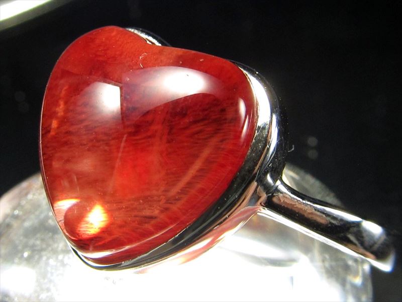 希少 5A レッドアンデシン ハート型リング 石サイズ11.5mm フリーサイズ 12号-15号 指輪 リング アンデシン Silver925 中性長石 一点物 チベット産