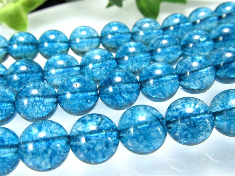 2A 10mm-10.5mm珠 スイスブルー クォーツ 一連 約38-40cm 透明キャンディーカラー キャンディーカラー水晶 天然石 ビーズ パワーストーン 天然石