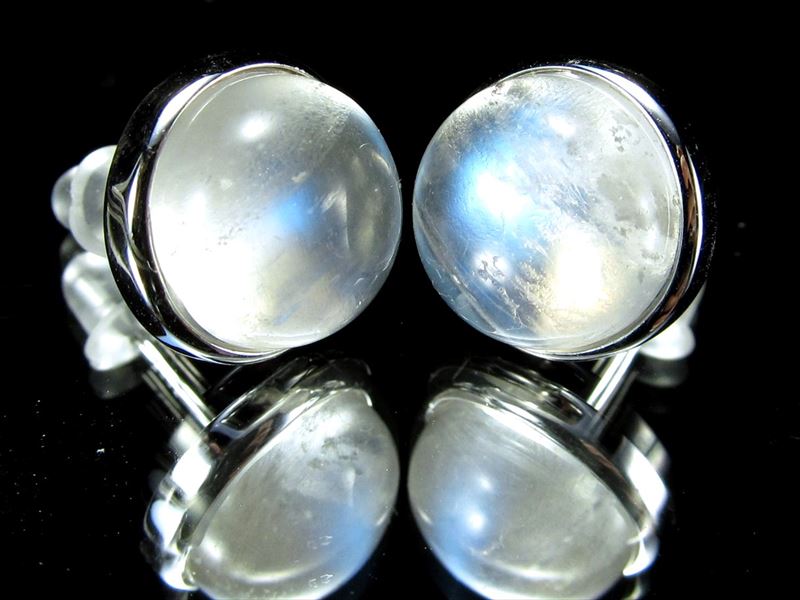 ブルームーンストーン ピアス 石サイズ直径約10mm前後 愛の守護石 極上品質 SILVER925 インド産 パワーストーン 天然石
