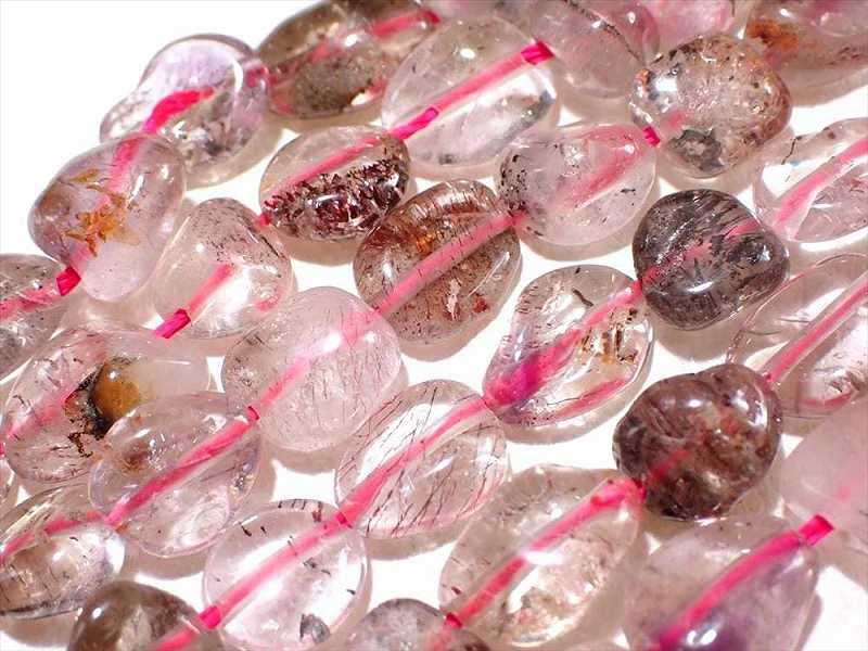 スーパーセブン タンブル 粒サイズ約6mm-7.5mm 一連 約37-39cm 高品質入荷 お買い得タンブル連 ブラジル産 パワーストーン 天然石