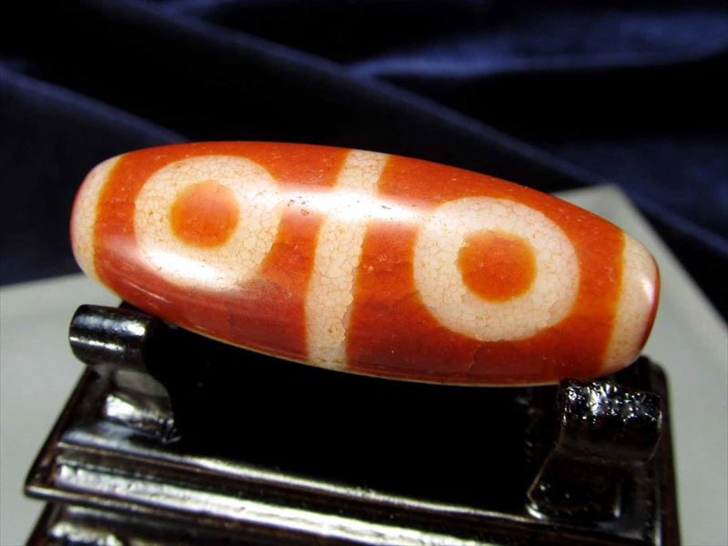 四眼天珠紅朱砂龍紋天珠 約37mm-38mm 1個売り チベット発祥の厄除け・開運お守り 四眼天珠 よんがんてんじゅ パワーストーン 天然石