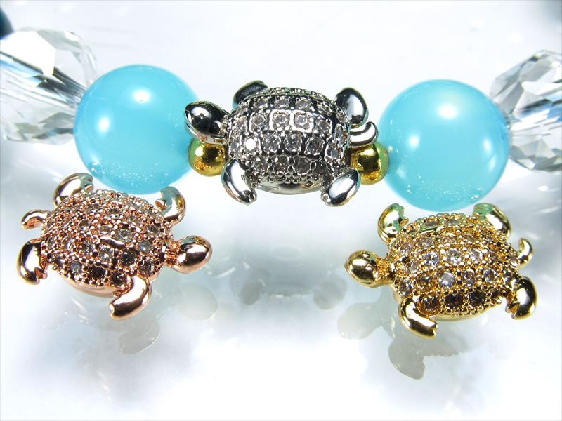 ブレスの作成などに使えるパーツ カメ デザイン アクセサリーパーツ 1個売り 最大長さ約11mm 通し穴径約1mm 可愛らしい海亀 シルバー ゴールド ピンクゴールド inmy