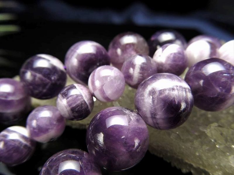 6mm-6.5mm珠 シェブロンアメジスト ケープアメジスト 一連破格 約38-40cm 極上 天然石 ビーズ パワーストーン ブラジル産 rn-p