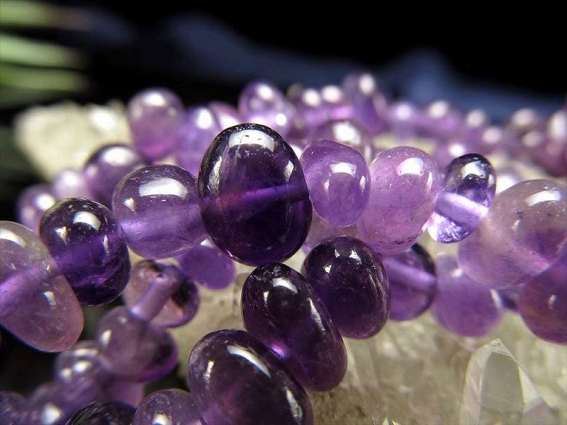 激安奉仕 約4mm-10mm アメジスト さざれ連 一連 約78-80cm 光沢が美しいさざれ連 ブラジル産 rn-s