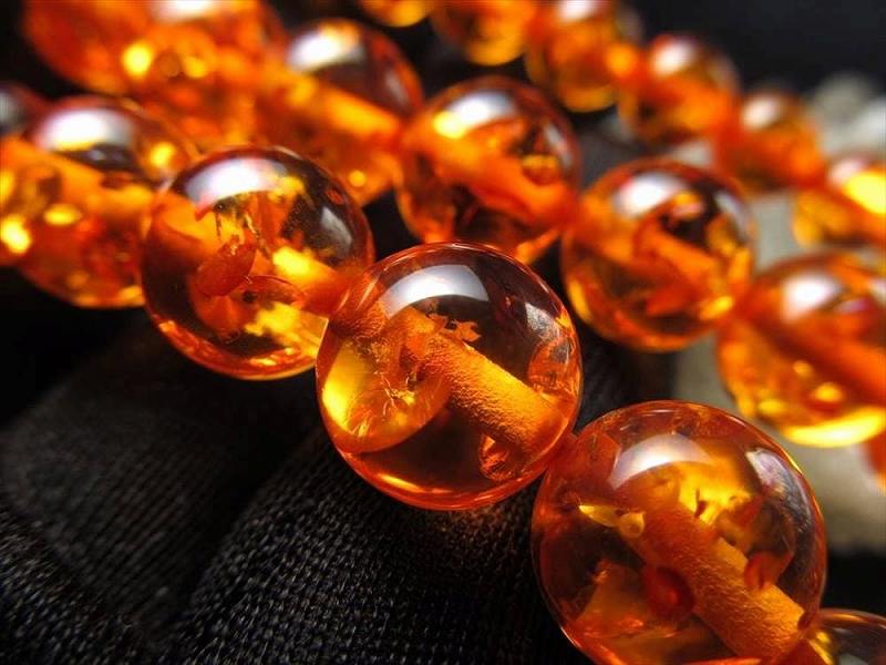 激安宣言 約12mm珠 アンバー 人工 一連 約37-39cm 極上 人工石 ビーズ パワーストーン geki rn-s パワーストーン 天然石