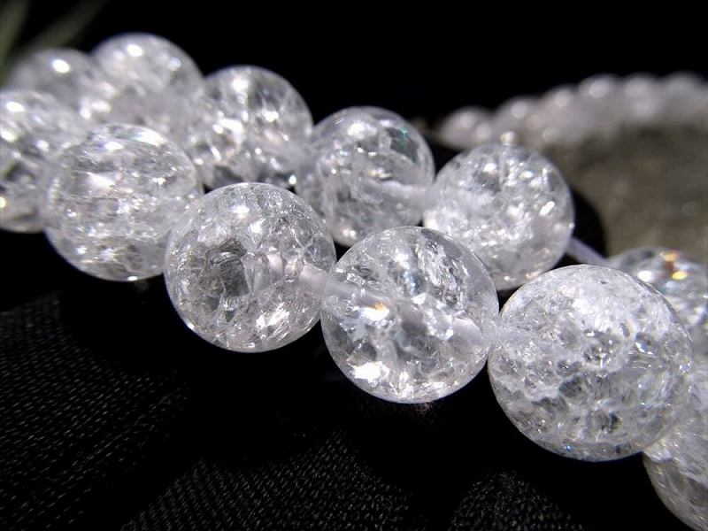 激安宣言 約4mm珠 レインボー水晶 爆裂水晶 一連 約37-39cm ブラジル産 geki rn-s パワーストーン 天然石